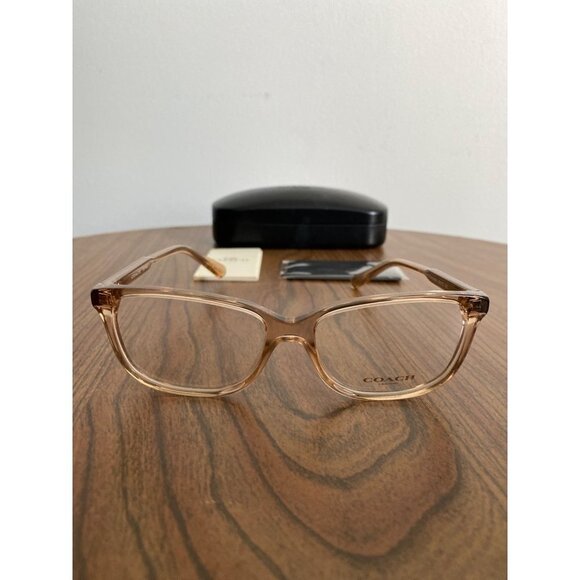 Coach Womens Pillow Frame EyeGlasses Transparent Peach New With Case, Brochure, - Picture 3 of 13